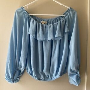 Mainstrip blue ruffled shirt